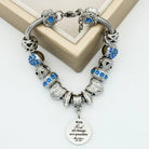 Bella's Yard Matthew 19:26 bracelet with engraved scripture, silver-tone bracelet with engraved religious message and elegant design