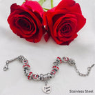 Stainless steel "I Love You" bracelet by Bella's Yard, featuring a sleek and minimalist design for women.