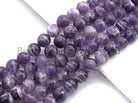 Round faceted natural dog teeth amethyst beads in 6mm, 8mm, and 10mm sizes, high-quality jewelry-making beads from Bestbeads&Beyond.