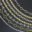 Elegant mixed metal link bracelet by Bestbeads&Beyond featuring geometric sparkle design in a stylish chain collection.