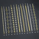Elegant mixed metal link bracelet from Bestbeads&Beyond with geometric sparkle design, part of the chain bracelet collection.