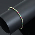 Colorful 7-inch rainbow hematite stretchy bracelet by Bestbeads&Beyond featuring vibrant rainbow beads on a flexible elastic band.