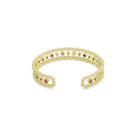 Gold colorful round CZ bracelet by Bestbeads & Beyond, adjustable jewelry with vibrant stones and metal accents.