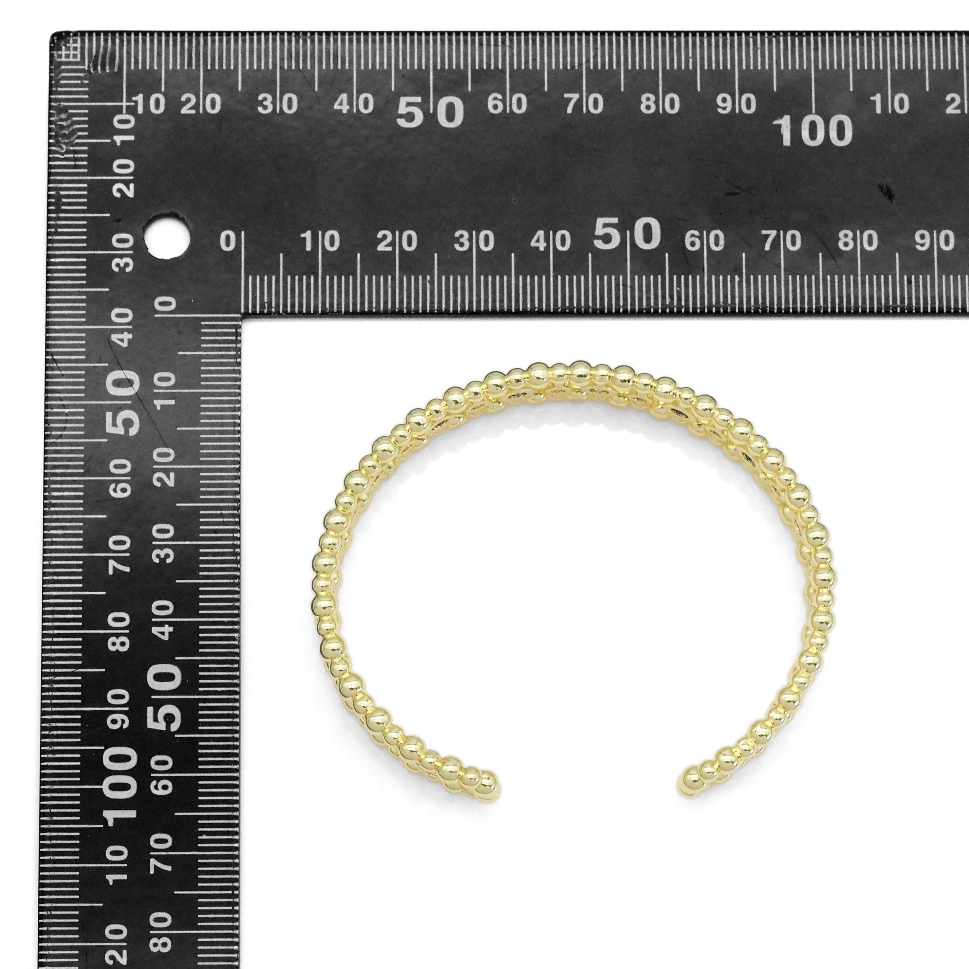 Gold colorful round CZ adjustable bracelet from Bestbeads&Beyond featuring a vibrant design and secure fit.