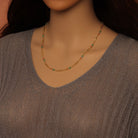 Wholesale 3mm gemstone rosary chain by Bestbeads&Beyond, showing pink, white, and blue stones on a 3-foot jewelry chain.