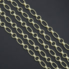 Wholesale chunky round oval link chain by Bestbeads&Beyond, close-up of durable metal jewelry chain with large links.