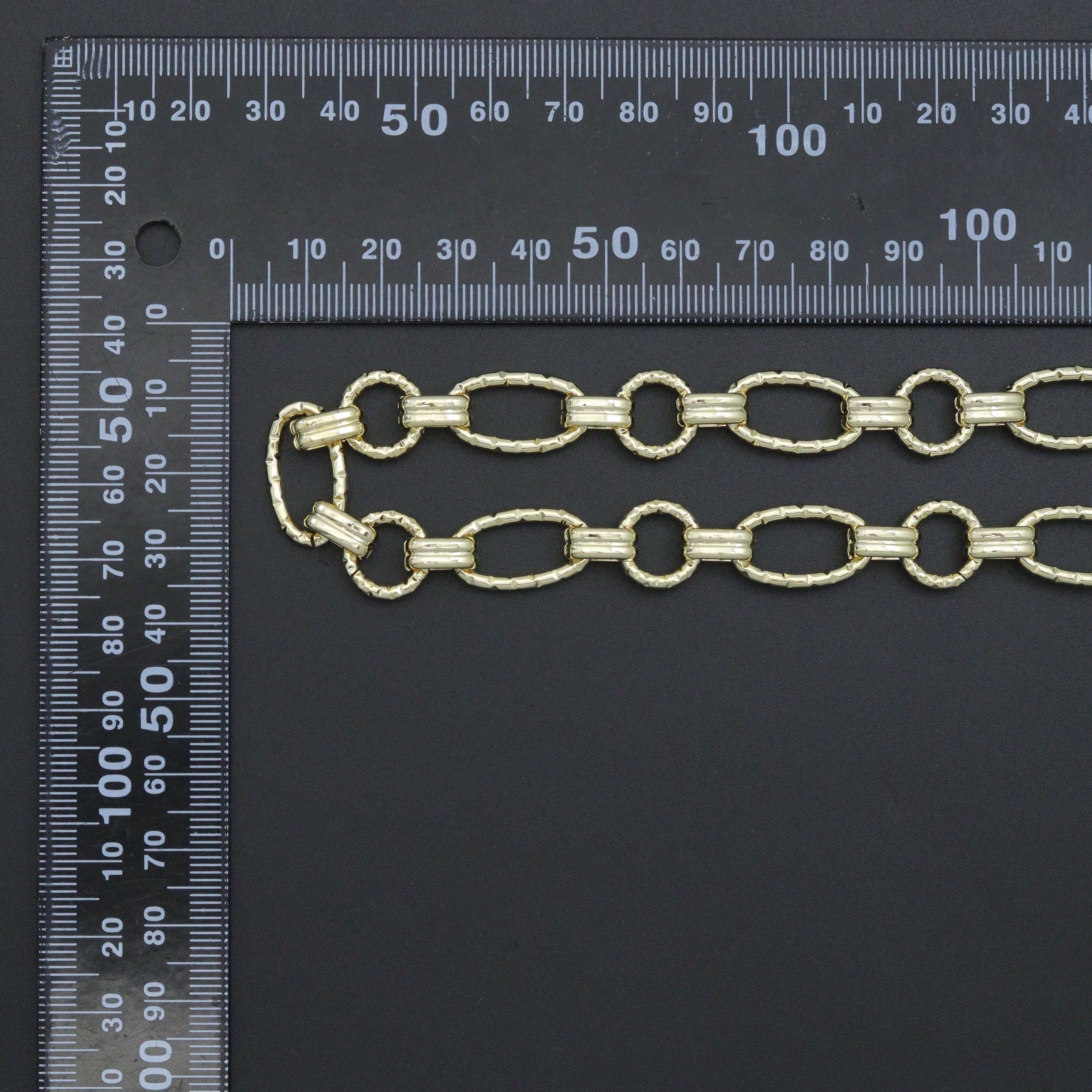 Wholesale chunky round oval link chain by Bestbeads&Beyond, 1 ft, featuring bold metal links for jewelry making or craft projects.