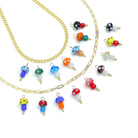 Colorful ceramic mushroom charm for necklaces and bracelets, jewelry making supply by Bestbeads&Beyond.