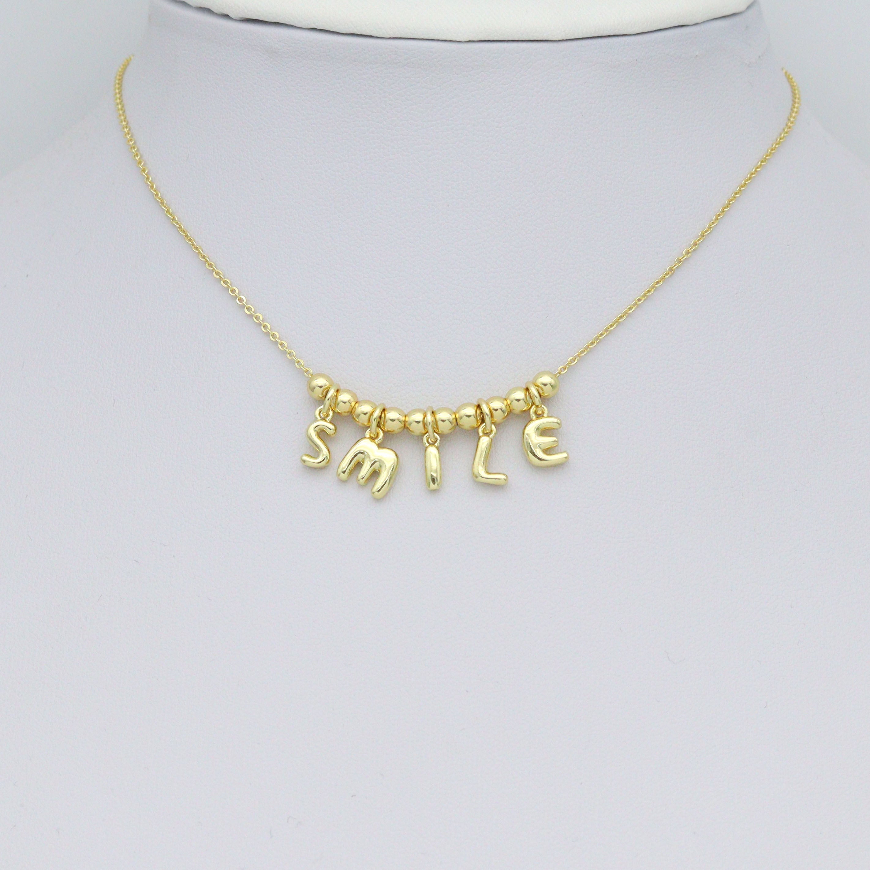 Small Bubble Alphabet Initial Charm Pendant from Bestbeads&Beyond, 26-piece set of decorative charms for jewelry making.