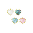 White abalone mother of pearl spike heart charm for necklaces and bracelets, jewelry making supply by Bestbeads & Beyond.
