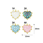 White abalone mother of pearl spike heart charm for jewelry making, ideal for necklaces and bracelets, by Bestbeads & Beyond.