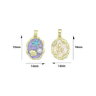 White and purple enamel gold starfish shell and pearl oval charm by Bestbeads&Beyond, perfect for jewelry-making.