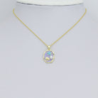White and purple enamel gold starfish shell pearl oval charm by Bestbeads & Beyond, perfect for jewelry making.