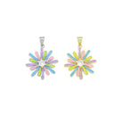 Colorful enamel flower charm for necklaces and bracelets, jewelry making supply by Bestbeads&Beyond, gold-tone with vibrant floral design.