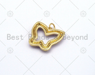 Colorful gold-filled enamel butterfly pendant, 20mm frame shape charm for jewelry making by Bestbeads&Beyond
