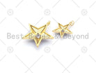 Colorful enamel five-point star pendant with 18K gold fill and CZ micro pave, 26x28mm, detailed enamel jewelry charm.