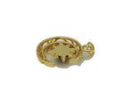 Gold CZ colorful star on crescent moon charm, Bestbeads & Beyond pendant, detailed design with vibrant blue and gold accents.