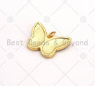 Colorful enamel butterfly pendant charm, 18K gold-filled, 19x15mm, for necklaces or bracelets, by Bestbeads&Beyond.