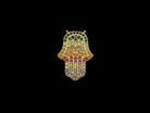 Colorful CZ micro pave Hamsa Hand charm, 14x21mm, for necklaces or bracelets, by Bestbeads & Beyond.