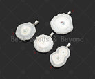 Natural druzy agate pendant, irregular white gemstone charm from Bestbeads&Beyond, 40mm with 28-36mm size range.