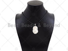 High-quality natural Druzy Agate pendant with irregular white shape, 40mm size, for necklaces, by Bestbeads&Beyond.