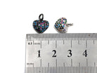 Clorful CZ Micro Pave Mini Heart Pendant in gold, rose gold, silver, or gunmetal plating, 10mm heart-shaped charm.