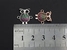 Clorful CZ Micro Pave Owe Connector charm by Bestbeads&Beyond in gold, rose gold, silver, or gunmetal plating with intricate micro pave design.