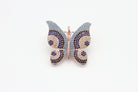 Colorful CZ butterfly pendant with micro pave design, featuring sparkling zirconia and animal charms, Turkish style jewelry.