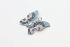 Colorful zirconia butterfly pendant with sparkling CZ, Turkish style charm, 31mm size, black micro pave, from Bestbeads&Beyond.
