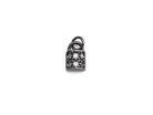 Silver and black plated CZ Micro Pave Lock Pendant with clear cubic zirconia, 7x10mm, from Bestbeads&Beyond.