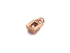 Black plated CZ Micro Pave Lock Pendant with clear cubic zirconia, silver/gold/rose gold finish, 7x10mm charm, Bestbeads&Beyond.