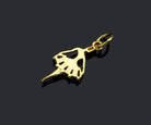 CZ Micro Pave Ballet Dancer Pendant in 18K gold, dainty dancing girl charm for necklace or bracelet, 8x16mm.