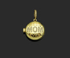 CZ Micro Pave Mom open-up round box pendant in 22x23mm, silver tone, from Bestbeads&Beyond, showcasing detailed craftsmanship.