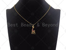 Fuchsia cubic zirconia giraffe charm for necklaces and bracelets, 14x30mm, from Bestbeads&Beyond.