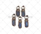 Blue Kyanite and sunflower pendant by Bestbeads&Beyond, featuring a detailed charm with vibrant blue stone and sunflower design.