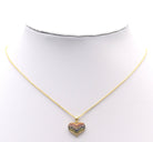 Rainbow CZ gold heart charm pendant by Bestbeads & Beyond, featuring a sparkling rainbow-colored cubic zirconia heart.