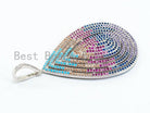 CZ Micro Pave Mixed Color Teardrop Pendant by Bestbeads&Beyond in gold, silver, or rose gold finish with cubic zirconia details.