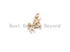 Gold CZ micro pave unicorn pendant charm for necklace or bracelet, 12x14mm, cubic zirconia, kids jewelry, Bestbeads&Beyond.