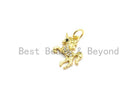 Gold CZ unicorn pendant charm for necklace or bracelet, 12x14mm, cubic zirconia, kids jewelry charm by Bestbeads&Beyond.