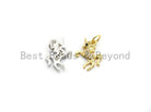 Gold CZ Micro Pave Unicorn Pendant Charm for Necklace or Bracelet, 12x14mm, Cubic Zirconia Kids Jewelry Charm