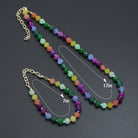 Colorful jade beads jewelry set featuring an adjustable necklace and bracelet by Bestbeads&Beyond, with vibrant, natural stone details.