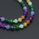 Colorful jade beads jewelry set featuring an adjustable necklace and bracelet by Bestbeads&Beyond with vibrant gemstone accents.