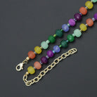 Colorful jade beads jewelry set featuring an adjustable necklace and bracelet by Bestbeads&Beyond with vibrant gemstone accents.