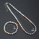Multicolor freshwater pearl jewelry set with necklace and bracelet by Bestbeads&Beyond, featuring elegant pearl strands.