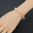 Multicolor freshwater pearl jewelry set including necklace and bracelet by Bestbeads&Beyond with elegant pearls.