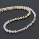 Ombré pink champagne cube beads jewelry set including necklace and bracelet by Bestbeads&Beyond, featuring colorful cube bead designs.