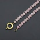 Pink Rainbow Adventure Green Roundelle Gemstone Necklace by Bestbeads & Beyond, featuring vibrant pink and green gemstones.