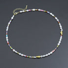 Freshwater pearl gold spacer beads adjustable necklace by Bestbeads&Beyond with delicate pearl and gold accents.