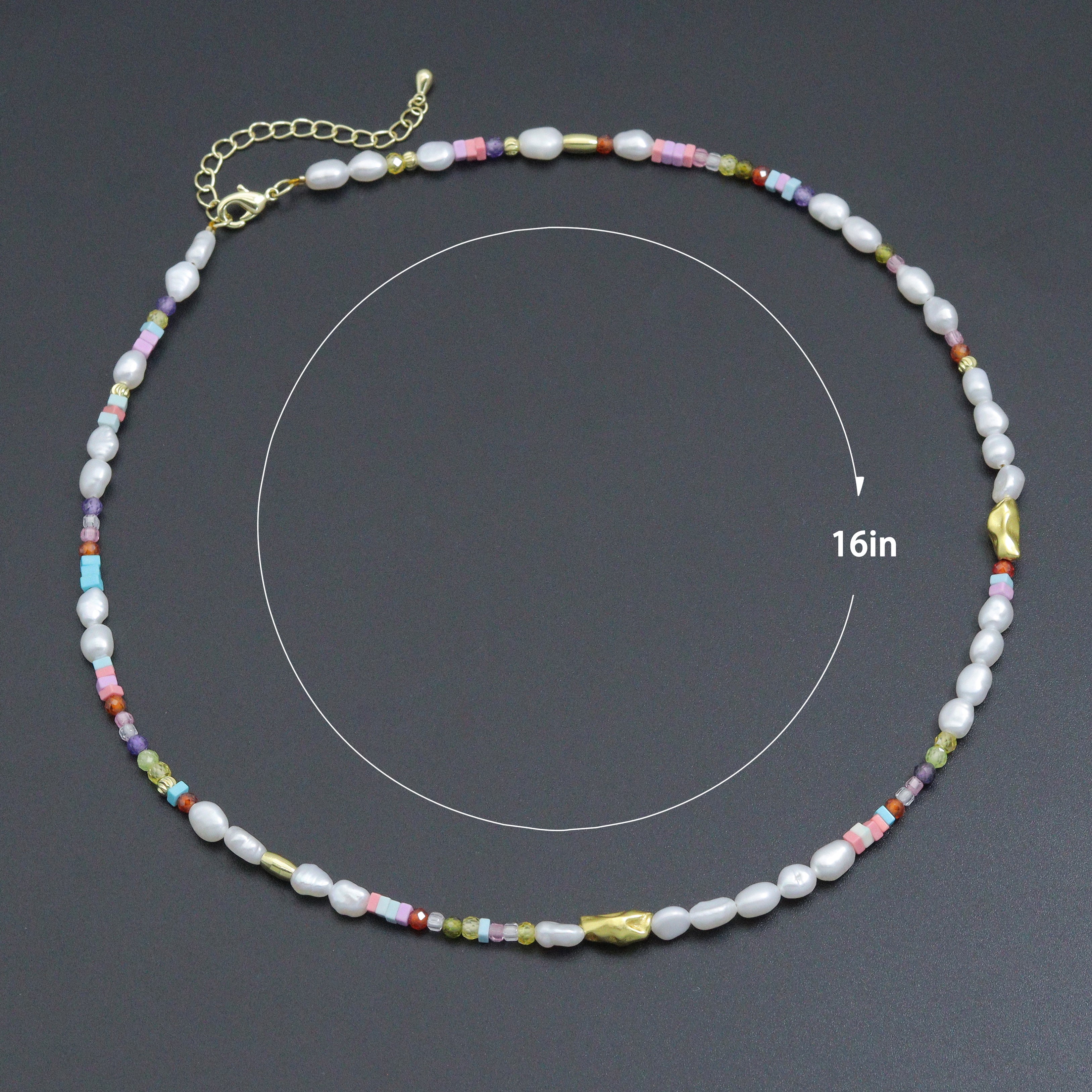 Freshwater pearl and gold spacer beads adjustable necklace by Bestbeads & Beyond, showcasing elegant pearls and gold accents.