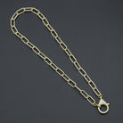 Bestbeads & Beyond paperclip link chain necklace with CZ lobster clasp, showcasing shiny metal links and sparkling cubic zirconia accents.